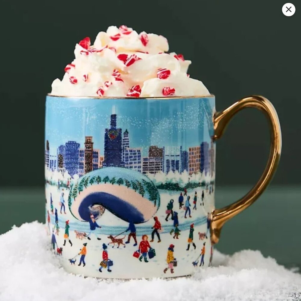 Anthropologie Chicago "Holiday in the City"  Mug